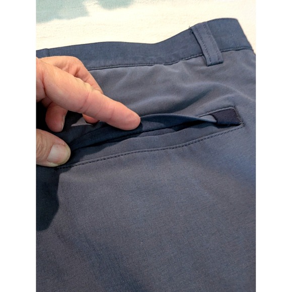 Peter Millar Mens Performance Golf Shorts Blue/Gray Size 38 Camo Pocket Lining - Picture 7 of 10